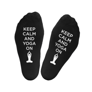 Kojinės su spauda ant padų "Keep calm and yoga on"