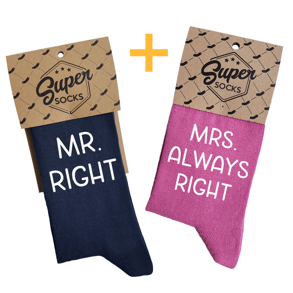 Kojinių komplektas porai "Mr. Right & Mrs. Always Right"