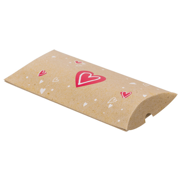 Kraft popieriaus dėžutės - pagalvėlės "Heart", 4vnt