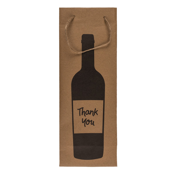 Kraft popieriaus dovanų maišelis buteliui "Wine time" (35x9x9cm)