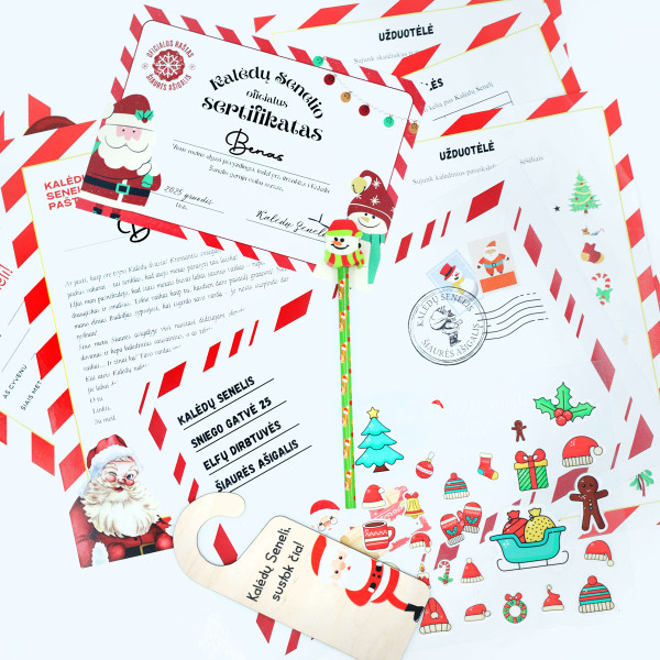 Laiškas nuo Kalėdų Senelio (+ užduotėlės, sertifikatas ir dovanėlės)
