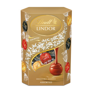 "LINDT LINDOR" įvairių rūšių šokolado rutuliukų rinkinys, 200g