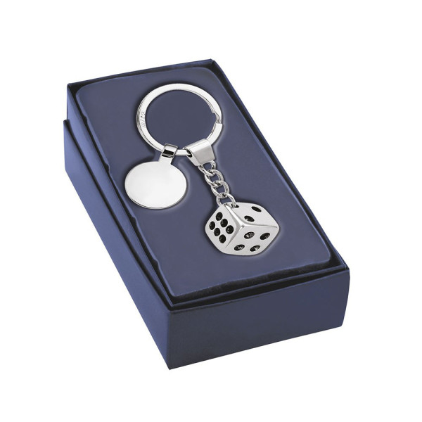 Raktų pakabukas "Lošimo kauliukas" (su galimybe išgraviruoti už papildomą kainą)
