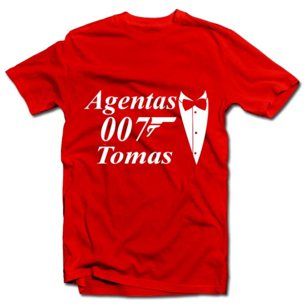 Marškinėliai "Agentas 007 su Jūsų pasirinktu vardu"