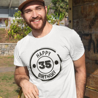 Marškinėliai "Happy birthday" su pasirinktais metais