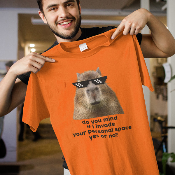 Marškinėliai "Kapibara" su Jūsų pasirinktu tekstu