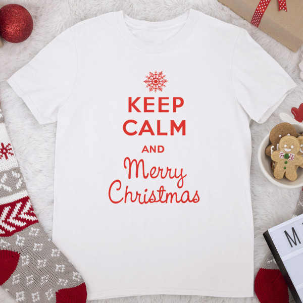 Marškinėliai "Keep calm Merry Christmas"
