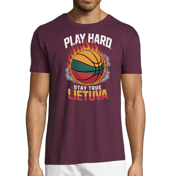 Marškinėliai "Lietuva: play hard, stay true"