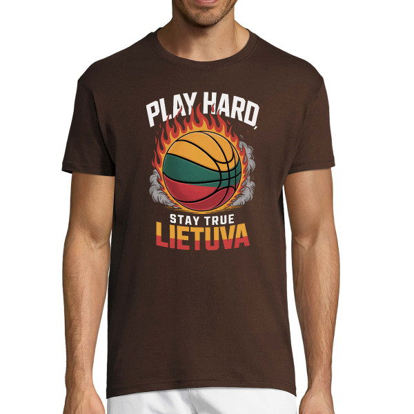 Marškinėliai "Lietuva: play hard, stay true"