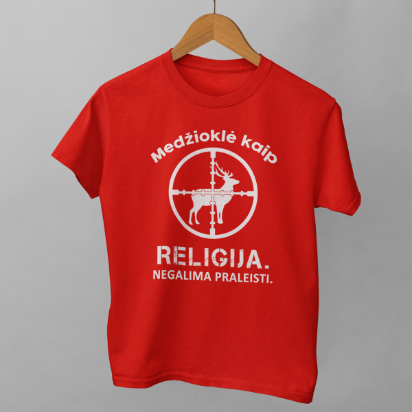 Marškinėliai "Medžioklė - tai religija"