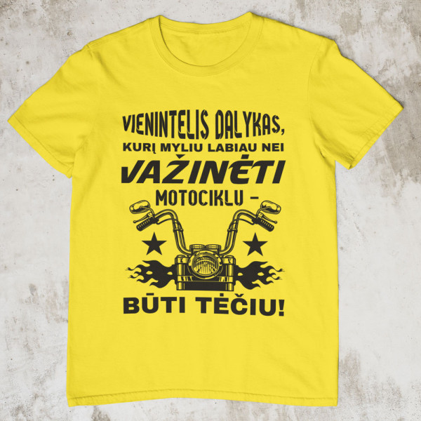 Marškinėliai "Myliu labiau nei važinėti motociklu"
