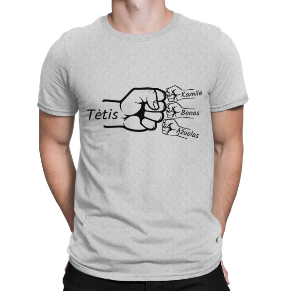 Marškinėliai "Tėčio komanda" su pasirinktais vaikų vardais