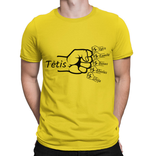 Marškinėliai "Tėčio komanda" su pasirinktais vaikų vardais