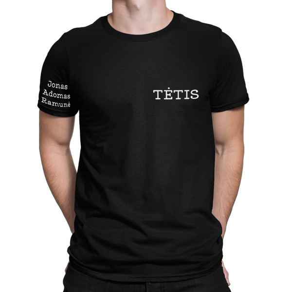 Marškinėliai "Tėtis" su vaikų vardais ant rankovės