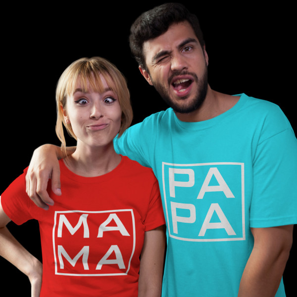 Marškinėlių komplektas "MAMA and PAPA"