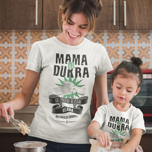 Marškinėlių komplektas mamai ir vaikui "Mama ir dukra"