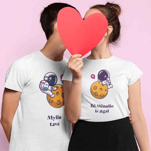 Marškinėlių komplektas "Myliu tave iki Mėnulio ir atgal"