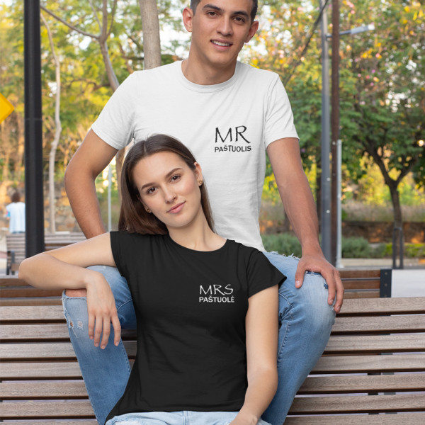 Marškinėlių komplektas "Ponas ir Ponia su pasirinkta pavarde"
