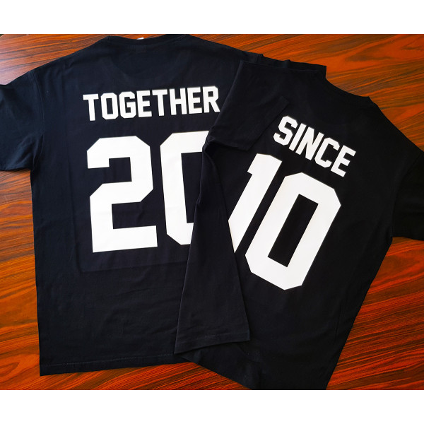 Marškinėlių komplektas "Together Since" su pasirinktais metais