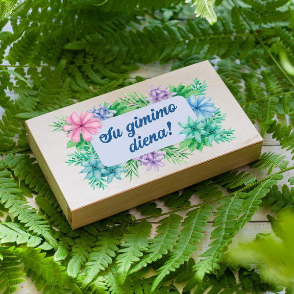 Medinė pinigų dėžutė "Gimtadienis"