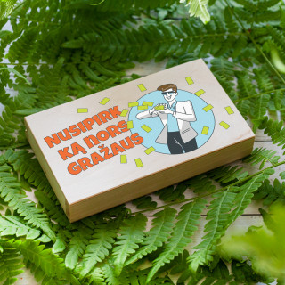 Medinė pinigų dėžutė "Nusipirk"