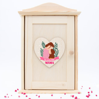 Medinė raktų dėžutė "Šių namų širdis - MAMA"