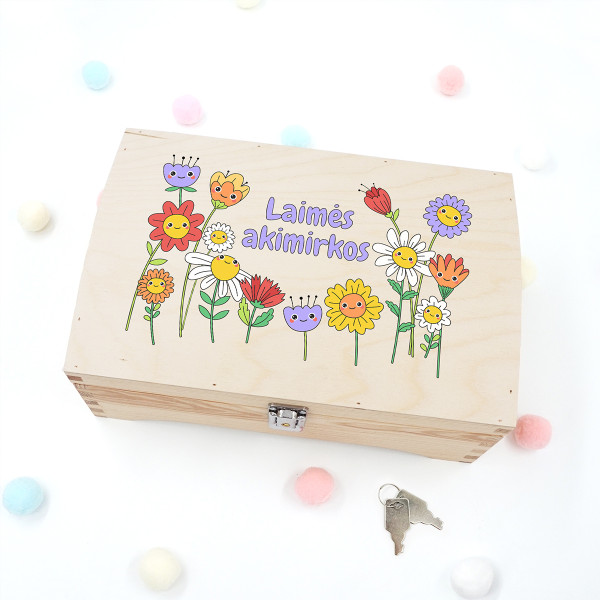 Medinė skrynelė "Laimės akimirkos"