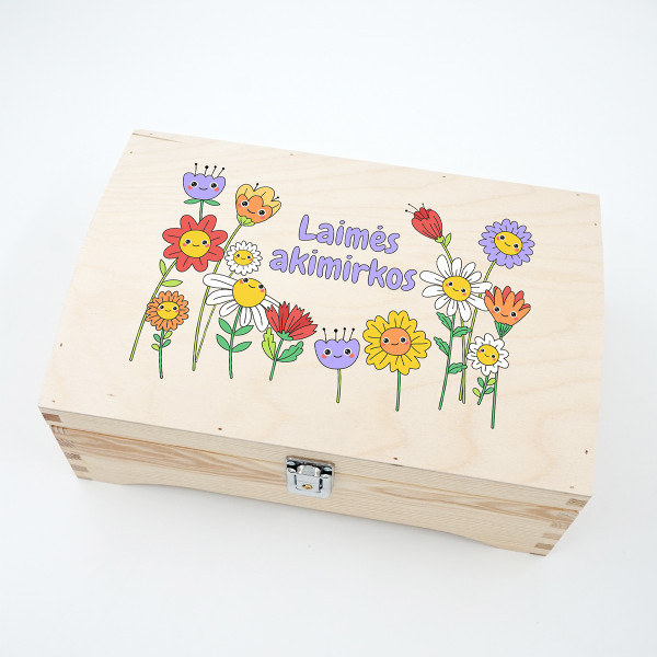 Medinė skrynelė "Laimės akimirkos"