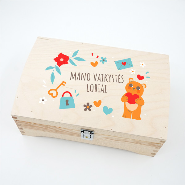 Medinė skrynelė "Mano vaikystės lobiai"
