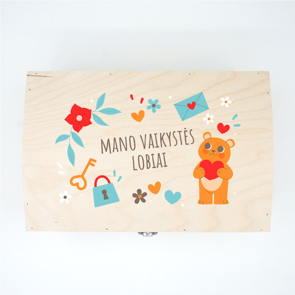 Medinė skrynelė "Mano vaikystės lobiai"