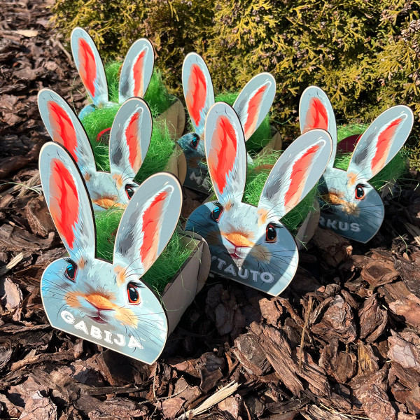 Medinis krepšelis "Kiškutis" su Jūsų pasirinktu vardu