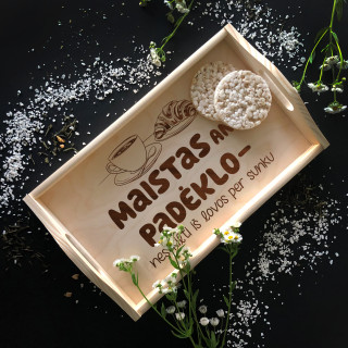 Medinis pusryčių padėklas "Maistas ant padėklo"