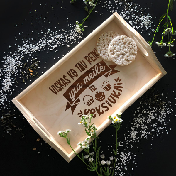 Medinis pusryčių padėklas "Viskas ko tau reikia"