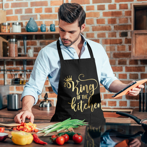 Medvilninė prijuostė "King of the kitchen"