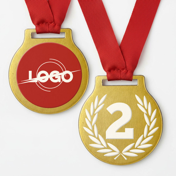 Metalinis medalis su Jūsų pasirinktu skaičiumi ir logotipu kitoje pusėje