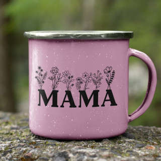 Metalinis puodelis "Mama - laukų gėlė"