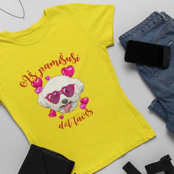 Moteriški marškinėliai "Aš pamišusi dėl tavęs"