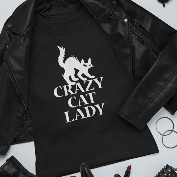 Moteriški marškinėliai "Crazy cat lady"