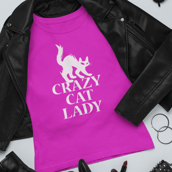 Moteriški marškinėliai "Crazy cat lady"