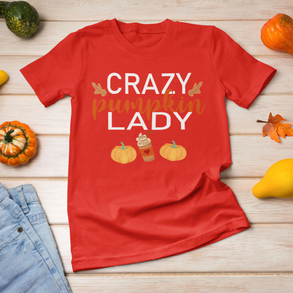 Moteriški marškinėliai "Crazy pumpkin lady"