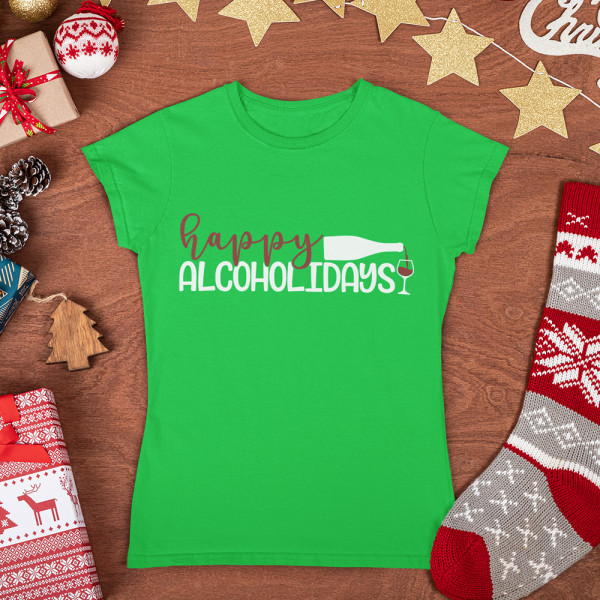 Moteriški marškinėliai "Happy alcoholidays"