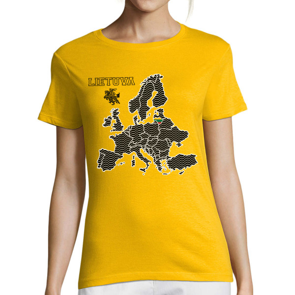 Moteriški marškinėliai "Lietuva Europos Širdyje"