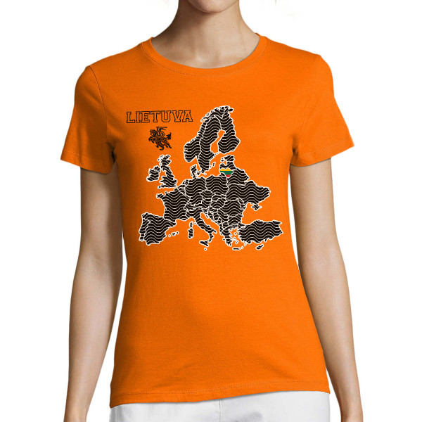 Moteriški marškinėliai "Lietuva Europos Širdyje"