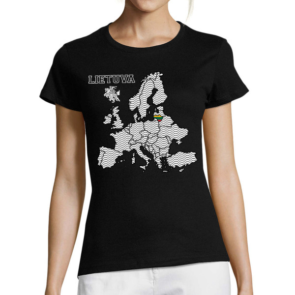 Moteriški marškinėliai "Lietuva Europos Širdyje"