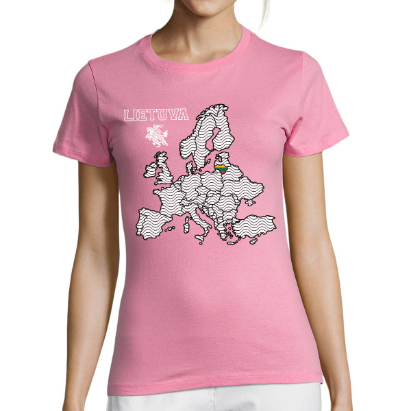 Moteriški marškinėliai "Lietuva Europos Širdyje"