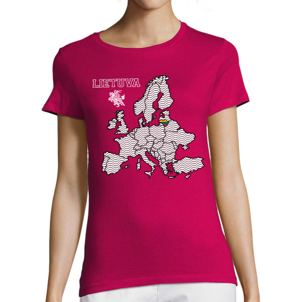 Moteriški marškinėliai "Lietuva Europos Širdyje"