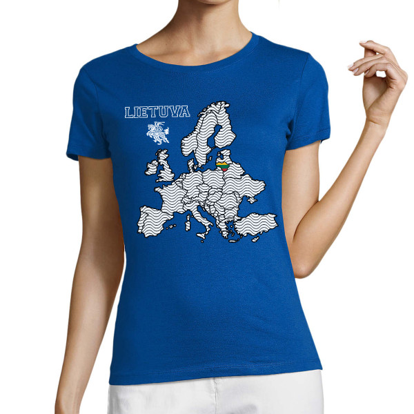 Moteriški marškinėliai "Lietuva Europos Širdyje"