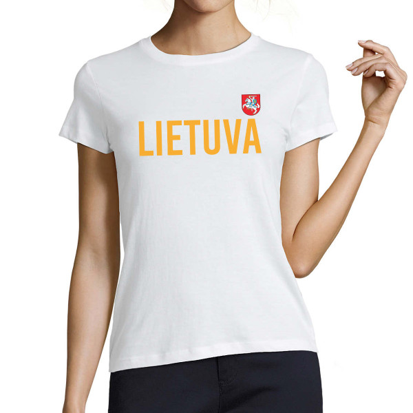 Moteriški marškinėliai "Lietuva su herbu"