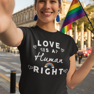 Moteriški marškinėliai "Love is a human right"