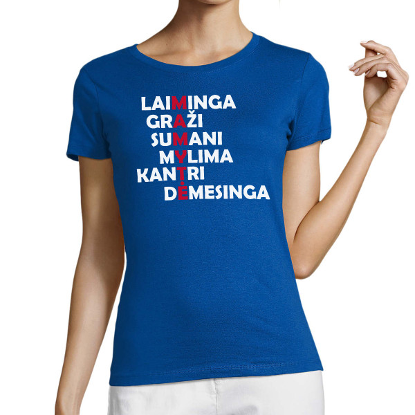 Moteriški marškinėliai "M-a-m-y-t-ė"